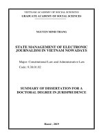 Quản lý nhà nước về báo chí điện tử ở việt nam hiện nay tt tiếng anh