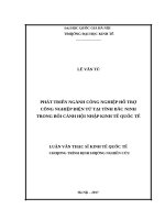 Phát triển ngành công nghiệp hỗ trợ công nghiệp điện tử tại tỉnh bắc ninh 