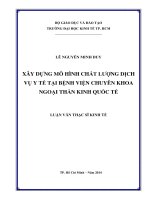 Xây dựng mô hình chất lượng dịch vụ y tế tại bệnh viện chuyên khoa ngoại thần kinh quốc tế 