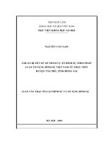 Chuẩn bị xét xử sơ thẩm vụ án hình sự theo pháp luật tố tụng hình sự việt nam từ thực tiễn huyện tân phú, tỉnh đồng nai 
