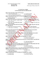 Ngân hàng câu hỏi trắc nghiệm kiến thức chung và tin học có đáp án