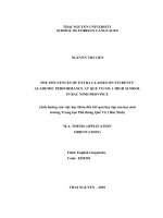 Ảnh hưởng của việc học thêm đến kết quả học tập của học sinh trường trung học phổ thông quế võ 1 bắc ninh 