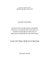 Đánh giá công tác bồi thường, giải phóng mặt bằng và ảnh hưởng đến cuộc sống của người dân bị thu hồi đất một số dự án trên địa bàn thành phố yên bái, tỉnh yên bái 