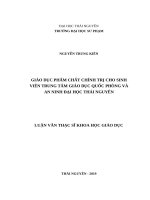 Giáo dục phẩm chất chính trị cho sinh viên trung tâm giáo dục quốc phòng và an ninh đại học thái nguyên 