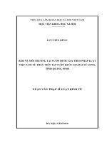 Bảo vệ môi trường tại vườn quốc gia theo pháp luật việt nam từ thực tiễn tại vườn quốc gia bái tử long, tỉnh quảng ninh 