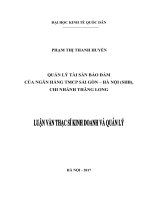 Luận văn thạc sỹ - Quản lý Tài sản bảo đảm của Ngân hàng TMCP Sài Gòn – Hà Nội (SHB), Chi nhánh Thăng Long