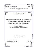 ĐÁNH GIÁ TÁC DỤNG PHỤ CỦA PHÁC ĐỒ ĐIỀU TRỊ  LAO KHÁNG THUỐC THEO CHƯƠNG TRÌNH  PHÒNG CHỐNG LAO QUỐC GIA VIỆT NAM