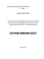 Luận văn thạc sỹ - Nâng cao chất lượng hoạt động cho vay khách hàng doanh nghiệp tại Ngân hàng TMCP Ngoại thương Việt Nam - Chi nhánh Ba Đình