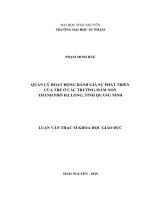 Quản lý hoạt động đánh giá sự phát triển của trẻ ở các trường mầm non thành phố hạ long, tỉnh quảng ninh 