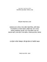 Đánh giá công tác bồi thường, hỗ trợ, tái định cư khi thực hiện dự án cảng hàng không quốc tế vân đồn tại xã đoàn kết, huyện vân đồn, tỉnh quảng ninh 