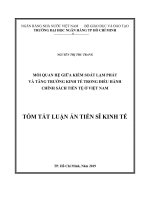 Mối quan hệ giữa kiểm soát lạm phát và tăng trưởng kinh tế trong điều hành chính sách tiền tệ ở việt nam tt 