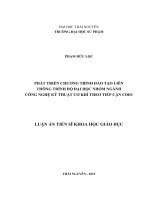 Phát triển chương trình đào tạo liên thông trình độ đại học nhóm ngành công nghệ kỹ thuật cơ khí theo tiếp cận CDIO 