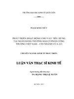 Luận văn thạc sỹ - Phát triển hoạt động cho vay tiêu dùng tại Ngân hàng TMCP Công Thương Việt Nam - Chi Nhánh Cửa Lò