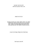 Đánh giá kết quả thực hiện công tác điều chỉnh quy hoạch sử dụng đất giai đoạn 2011 2020 và lập kế hoạch sử dụng đất năm 2019 huyện yên minh, tỉnh hà giang 