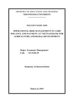 Quản lý rủi ro hoạt động trong phát hành và thanh toán thẻ tại ngân hàng nông nghiệp và phát triển nông thôn việt nam tt tiếng anh 