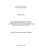 Quản lý hoạt động dạy học môn toán theo định hướng phát triển năng lực học sinh ở các trường trung học cơ sở vùng đăc biệt khó khăn huyện trùng khánh, tỉnh cao bằng 