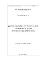 Quản lý nhà nước đối với chuyển dịch cơ cấu kinh tế ngành ở vùng đồng bằng sông hồng 