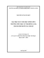 Dạy học hát cho học sinh lớp 4 trường Tiểu học Lê Thị Hồng Gấm, thành phố Buôn Ma Thuột (Luận văn thạc sĩ)