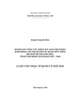 Đánh giá công tác đăng ký giao dịch bảo đảm bằng giá trị quyền sử dụng đất trên địa bàn huyện hải hậu, tỉnh nam định giai đoạn 2015 2018 