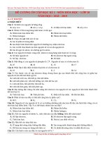 ĐỀ CƯƠNG ôn tập học kì 1   môn hóa học 10