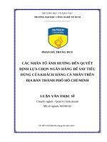 Các nhân tố ảnh hưởng đến quyết định lựa chọn ngân hàng để vay tiêu dùng của khách hàng cá nhân 