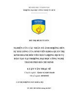 Nghiên cứu các nhân tố ảnh hưởng đến sự hài lòng của sinh viên khoa quản trị kinh doanh đối với chất lượng dịch vụ đào tạo tại trường đại học công nghệ 
