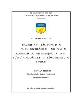Các nhân tố tác động đến lòng trung thành của nhân viên trong các doanh nghiệp có vốn đầu tư 