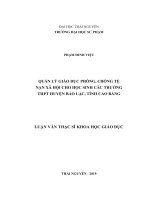 Quản lý giáo dục phòng, chống tệ nạn xã hội cho học sinh các trường trung học phổ thông huyện bảo lạc, tỉnh cao bằng 