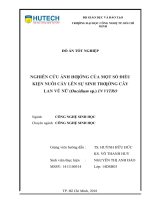 Nghiên cứu ảnh hưởng của một số điều kiện nuôi cấy lên sự sinh trưởng cây lan vũ nữ (oncidium sp ) in vitro 