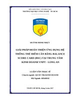 Giải pháp hoàn thiện ứng dụng hệ thống thẻ điểm cân bằng balance score card (BSC) 