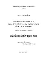 Luận văn thạc sỹ - Chính sách thu hút bác sĩ, dược sĩ về công tác tại các cơ sở y tế công lập tỉnh Sơn La