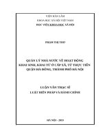 Quản lý nhà nước về hoạt động khai sinh, khai tử cấp xã từ thực tiễn quận hà đông, thành phố hà nội 