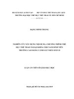 Nghiên cứu xây dựng nội dung chương trình TDTT ngoại khoá cho nam sinh viên trường cao đẳng cảnh sát nhân dân II 