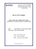 Tối ưu hóa quá trình thủy phân tạo đường glucose từ rong vaucheria spp 