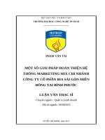 Một số giải pháp hoàn thiện hệ thống marketing mix chi nhánh công ty cổ phần bia sài gòn miền đông tại bình phước 