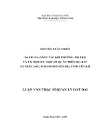 Đánh giá công tác bồi thường, hỗ trợ và tái định cư một số dự án trên địa bàn xã phúc lộc, thành phố yên bái, tỉnh yên bái 