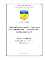 Phát triển tín dụng bán lẻ tại ngân hàng thương mại cổ phần an bình   chi nhánh long an 