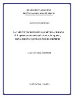 Các yếu tố tác động đến gắn kết khách hàng và ý định chuyển đổi nhà cung cấp dịch vụ mạng di động tại thành phố hồ chí minh 