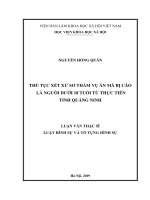 Thủ tục xét xử sơ thẩm vụ án mà bị cáo là người dưới 18 tuổi từ thực tiễn tỉnh Quảng Ninh (Luận văn thạc sĩ)