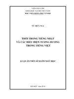 Thời trong tiếng Nhật và các biểu hiện tương đương trong tiếng Việt