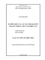 Sự biến đổi của các giá trị đạo đức truyền thống Việt Nam hiện nay