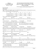 ĐỀ SỐ 16 THI THỬ SINH HỌC THPT QUỐC GIA 2019