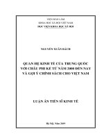 Quan hệ kinh tế của Trung Quốc với châu Phi kể từ năm 2000 đến nay và gợi ý chính sách cho Việt Nam