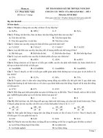 ĐỀ THI THỬ SINH HỌC 2019 THPT QUỐC GIA SỐ 3