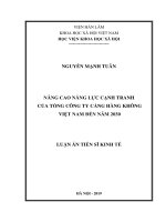 Nâng cao năng lực cạnh tranh của tổng Công ty Cảng hàng không Việt Nam đến năm 2030