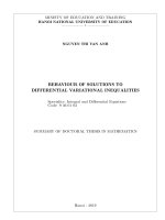 DÁNG ĐIỆU NGHIỆM CỦA CÁC BẤT ĐẲNG THỨC VI BIẾN PHÂN ttta
