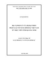 ĐVPL của bị hại theo pháp luật TTHS Việt nam từ thực tiễn tỉnh Quảng Ninh (Luận văn thạc sĩ)