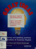 Great Ideas Students book: Listening and Speaking Activities for Students of American English