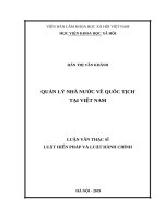 QUẢN lý NHÀ nước về QUỐC TỊCH tại VIỆT NAM 