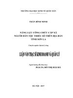 Luận văn thạc sỹ - Năng lực công chức cấp xã người dân tộc thiểu số trên địa bàn tỉnh Sơn La